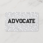 Befürwortung von juristischen Wörtern Visitenkarte (Vorderseite)