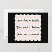 Befürwortung von Körperbewusstsein und Soul Postkarte (Vorne/Hinten)