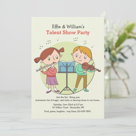 Begabte Kindereinladung Einladung (Stehend Vorderseite)