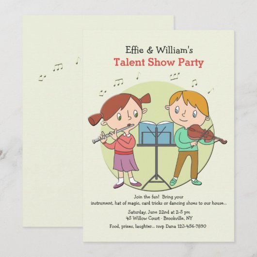 Begabte Kindereinladung Einladung (Vorne/Hinten)