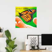 Begeben Sie sich zur Gewaltlosigkeit. Werde Vegan! Poster (Heimbüro)