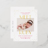 Begegnung Babyfoil Geburtsankündigung Postkarte (Vorderseite/Rückseite)