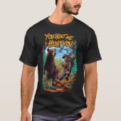 Begegnung im Wald Bärenjagd lustig T-Shirt (Vorderseite)