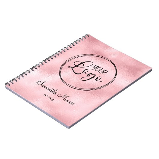 Begegnung mit Blush-Pink-Glossy-Foil-Logo Notizblock (Linke Seite)