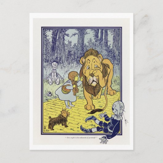 Begegnung mit dem feigen Löwenzauberer Oz Postkarte (Vorderseite)