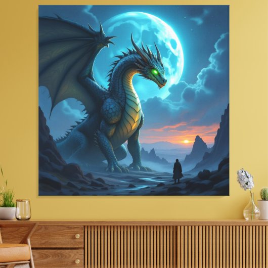 Begegnung mit dem Himmelsdrachen Leinwanddruck (Insitu (Wohnzimmer))