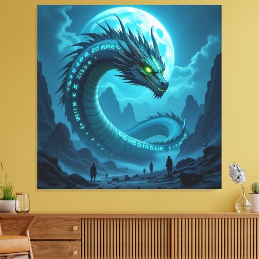 Begegnung mit dem Himmelsdrachen Leinwanddruck (Insitu (Wohnzimmer))