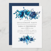 Begegnung mit Marine und White Watercolor Einladung (Vorne/Hinten)