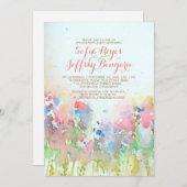 Begegnung mit Wasserfarben - Blume auf der Wiese Einladung (Vorne/Hinten)