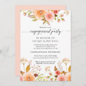 Begegnung Partei Aquarell Floral Rose Bouquet Einladung (Vorne/Hinten)