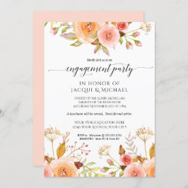 Begegnung Partei Aquarell Floral Rose Bouquet Einladung