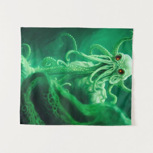 Begegnung unter Wasser mit Cthulhu Wandteppich (Vorderseite (Horizontal))