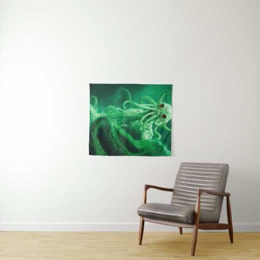 Begegnung unter Wasser mit Cthulhu Wandteppich (Beispiel (Horizontal))