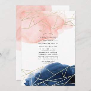 Begegnung von Marine und Blush Watercolor Einladung