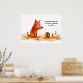 Begegnung Wasserfarben Comic Hund und Igel Poster (Küche)