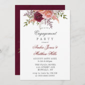 Begegnungspartei "Blush and Burgund Peony" Einladung (Vorne/Hinten)