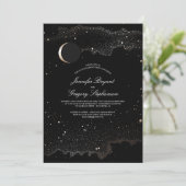 Begegnungspartei Crescent Moon und Night Stars Einladung (Stehend Vorderseite)
