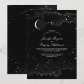 Begegnungspartei Crescent Moon und Night Stars Einladung (Vorne/Hinten)
