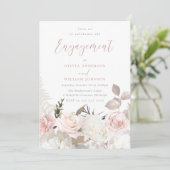 Begegnungspartei für Blush & White Blume Einladung (Stehend Vorderseite)