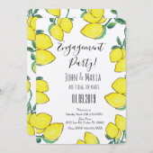 Begegnungspartei "Watercolor Lemon Vine Border" Einladung (Vorne/Hinten)
