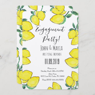 Begegnungspartei "Watercolor Lemon Vine Border" Einladung