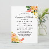 Begegnungspartei "Watercolor Peach Floral Autumn" Einladung (Stehend Vorderseite)