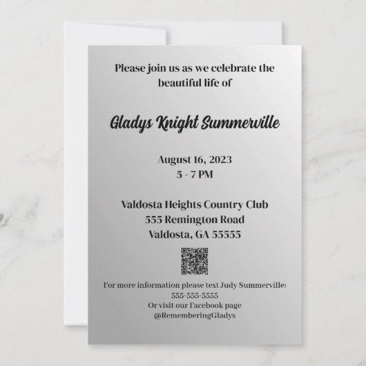 Begehung der Lebenskarte | Eterner QR-Code Einladung (Rückseite)