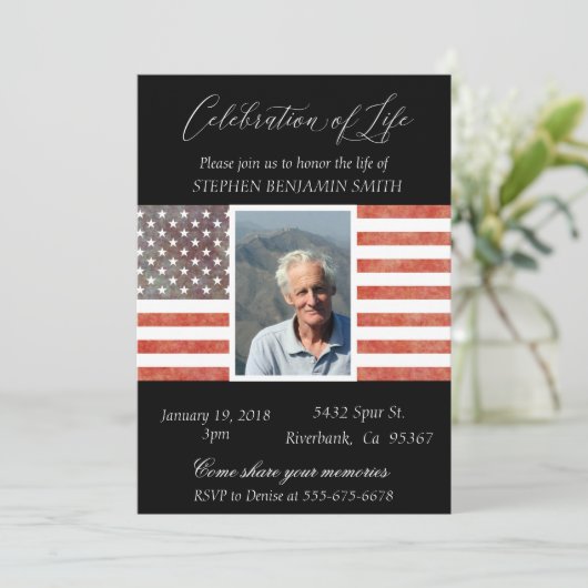 Begehung der Veteranen-Fahne zum Gedenken an das L Einladung (Stehend Vorderseite)