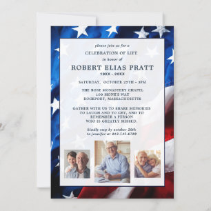 Begehung des Fotos der patriotischen Lebensflagge Einladung