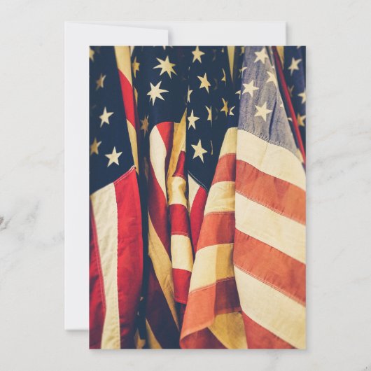 Begehung des Fotos der patriotischen Lebensflagge Einladung (Rückseite)