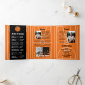 Begehung des Fotos des Lebens Basketball Dreifach Gefaltete Einladung (Innenseite)