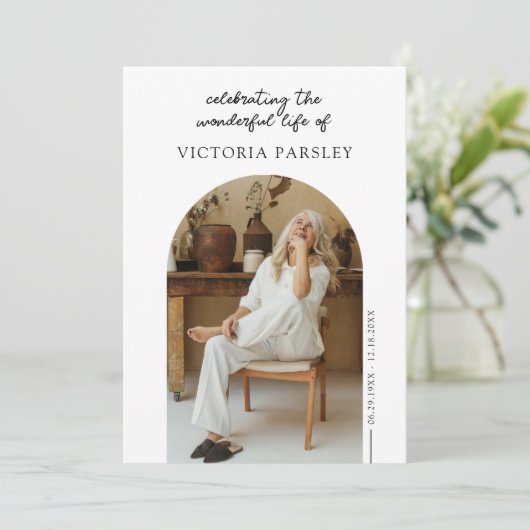 Begehung des Fotos Lebensdenkmal Einladung (Stehend Vorderseite)