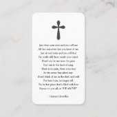 Begehung des Fotos Lebensgebet Visitenkarte (Rückseite)