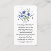 Begehung des Fotos Lebensgebet Visitenkarte (Rückseite)