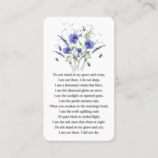 Begehung des Fotos Lebensgebet Visitenkarte (Rückseite)