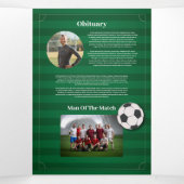 Begehung des Fußball-Fußballs im Foto des Lebens Dreifach Gefaltete Einladung (Innenseite Mitte)