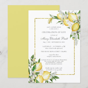 Begehung des Gedenkens an das Leben Lemon Einladun Einladung