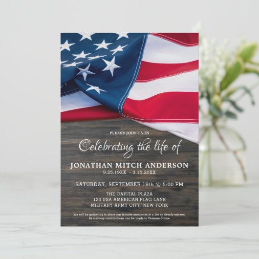 Begehung des Gedenkstätten für Veteranen Einladung (Stehend Vorderseite)