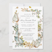 Begehung des Lebens Dusty Blue Botanical Einladung (Vorderseite)