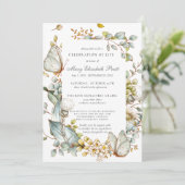 Begehung des Lebens Dusty Blue Botanical Einladung (Stehend Vorderseite)