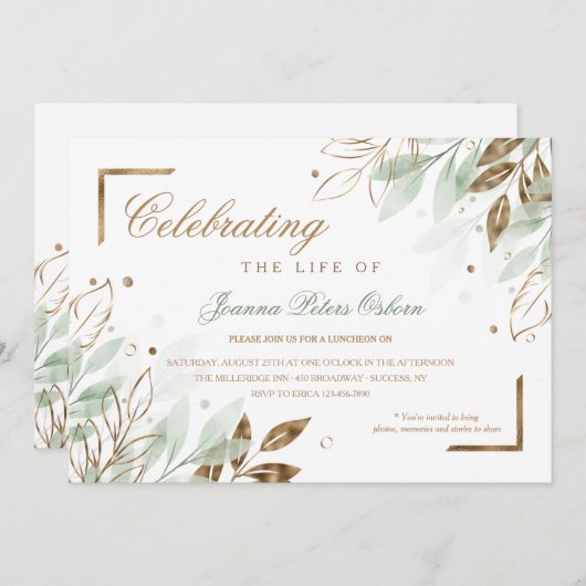 Begehung des Lebens Einladung (Vorne/Hinten)