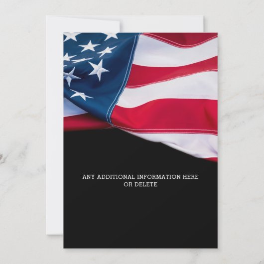 Begehung des Life Patriotic USA Flag Memorial Einladung (Rückseite)