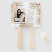 Begehung des "Life Peach & Gold Order of Service Fächer (Vorne und Hinten)