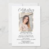 Begehung von Life Memorial Gold Foto & Gedicht Einladung (Vorderseite)