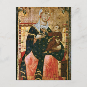 Begeisterte Madonna und Kind, c.1260 Postkarte