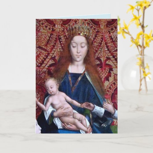 Begeisterte Madonna und Kind (Detail; M 070) Karte (Gelbe Blume)