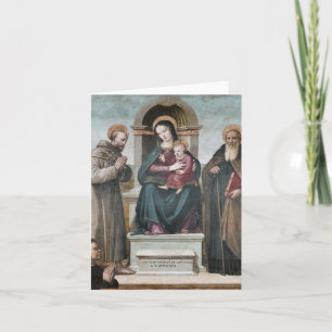Begeisterte Madonna und Kind mit Heiligen Feiertagskarte