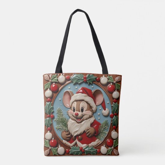 Begeisterte Weihnachtsmaus Tote Tasche (Rückseite)