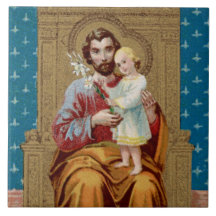 Begeisterter St. Joseph mit Kleinkind-Christkind