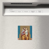 Begeisterter St. Joseph mit Kleinkind-Christkind Magnet (In Situ (Geschirrspüler))